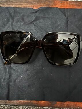 Gucci Oversized Square Sunglasses in Dark Tortoise
